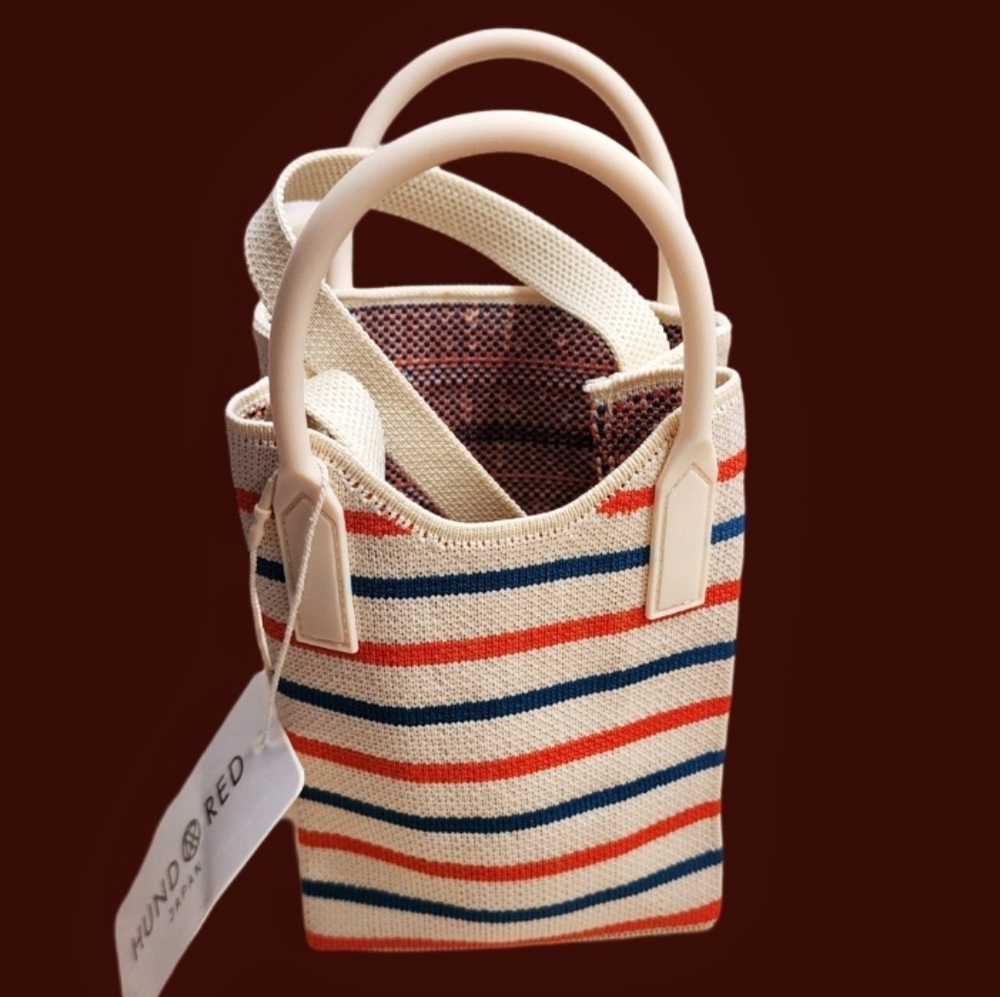 Authentic Striped Canvas Mini Crossbody From Japan